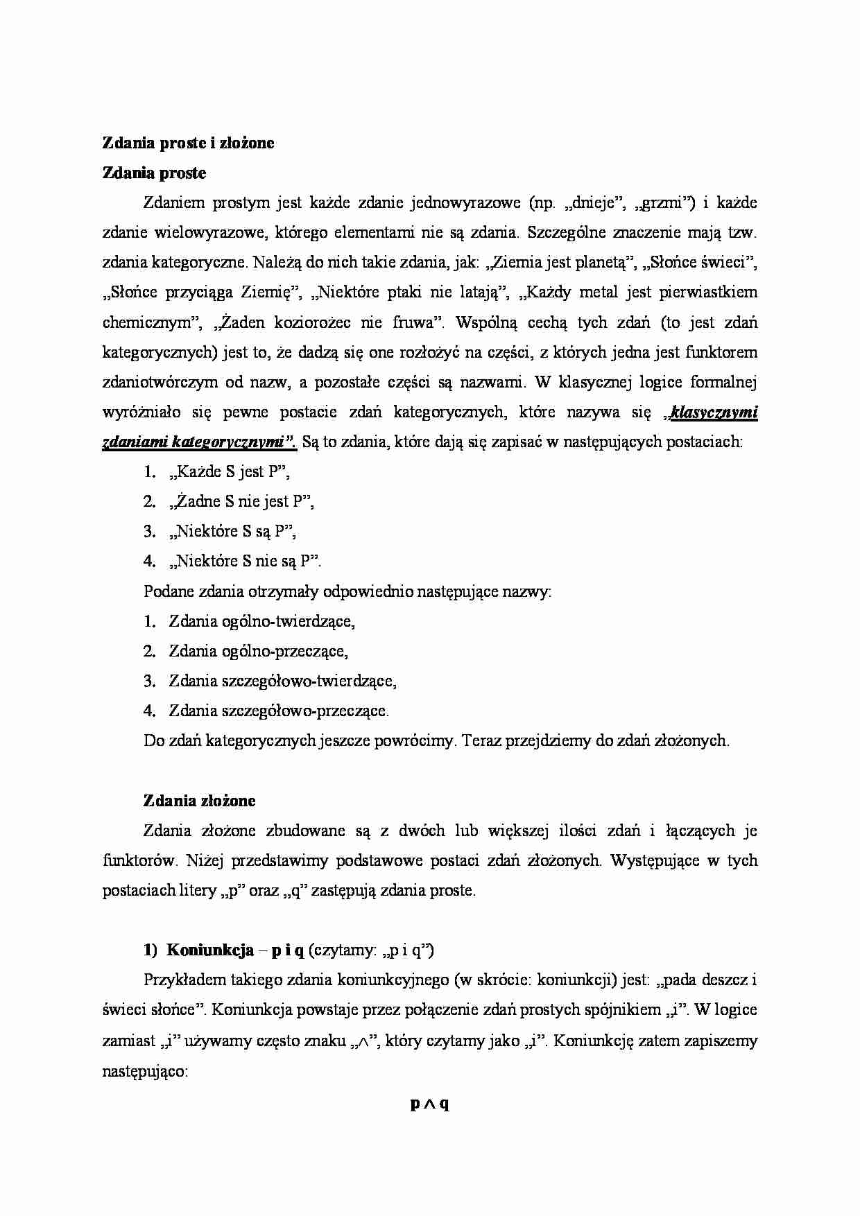 Zdania proste i złożone - strona 1