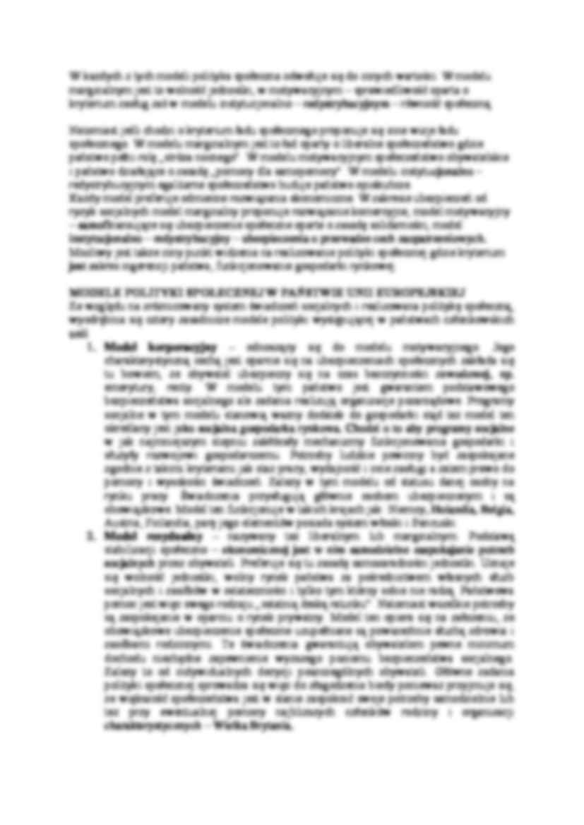 Modele polityki społecznej - strona 2