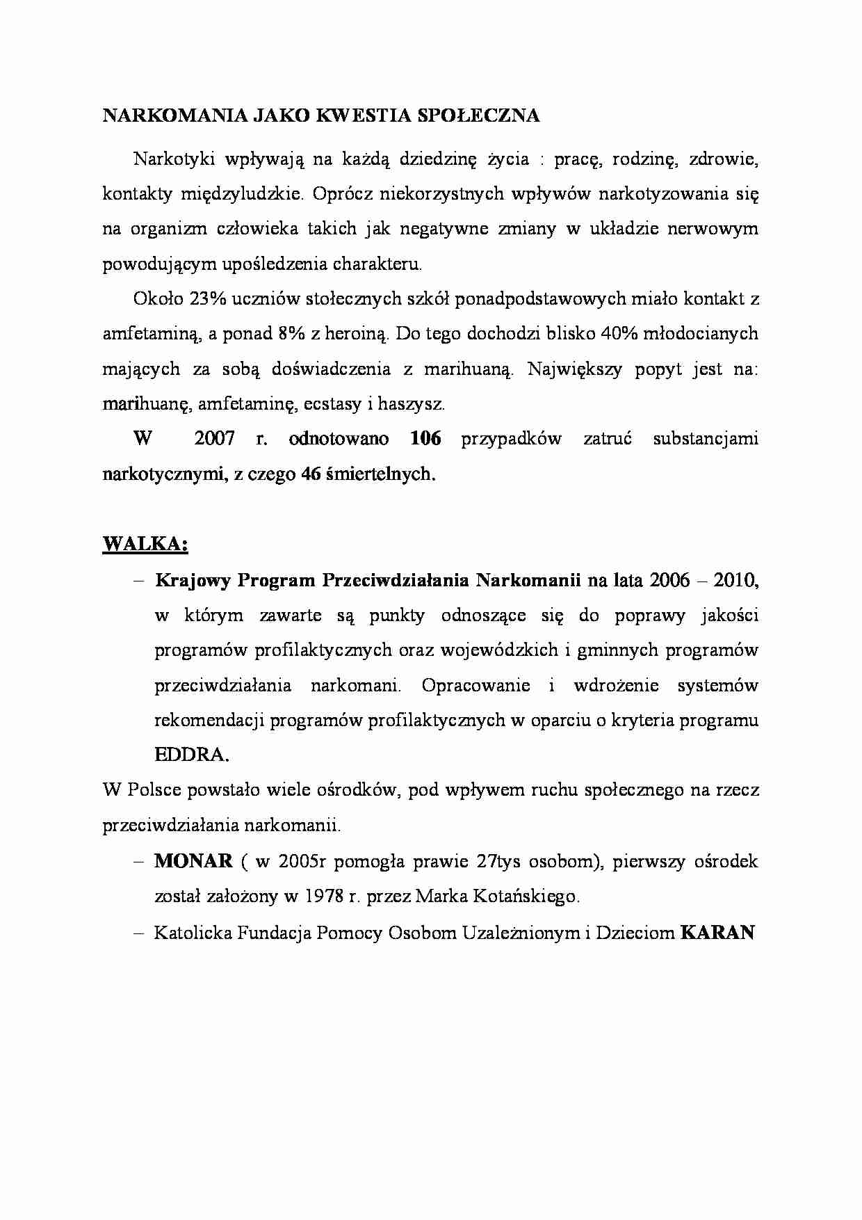 Narkomania jako kwestia społeczna - strona 1