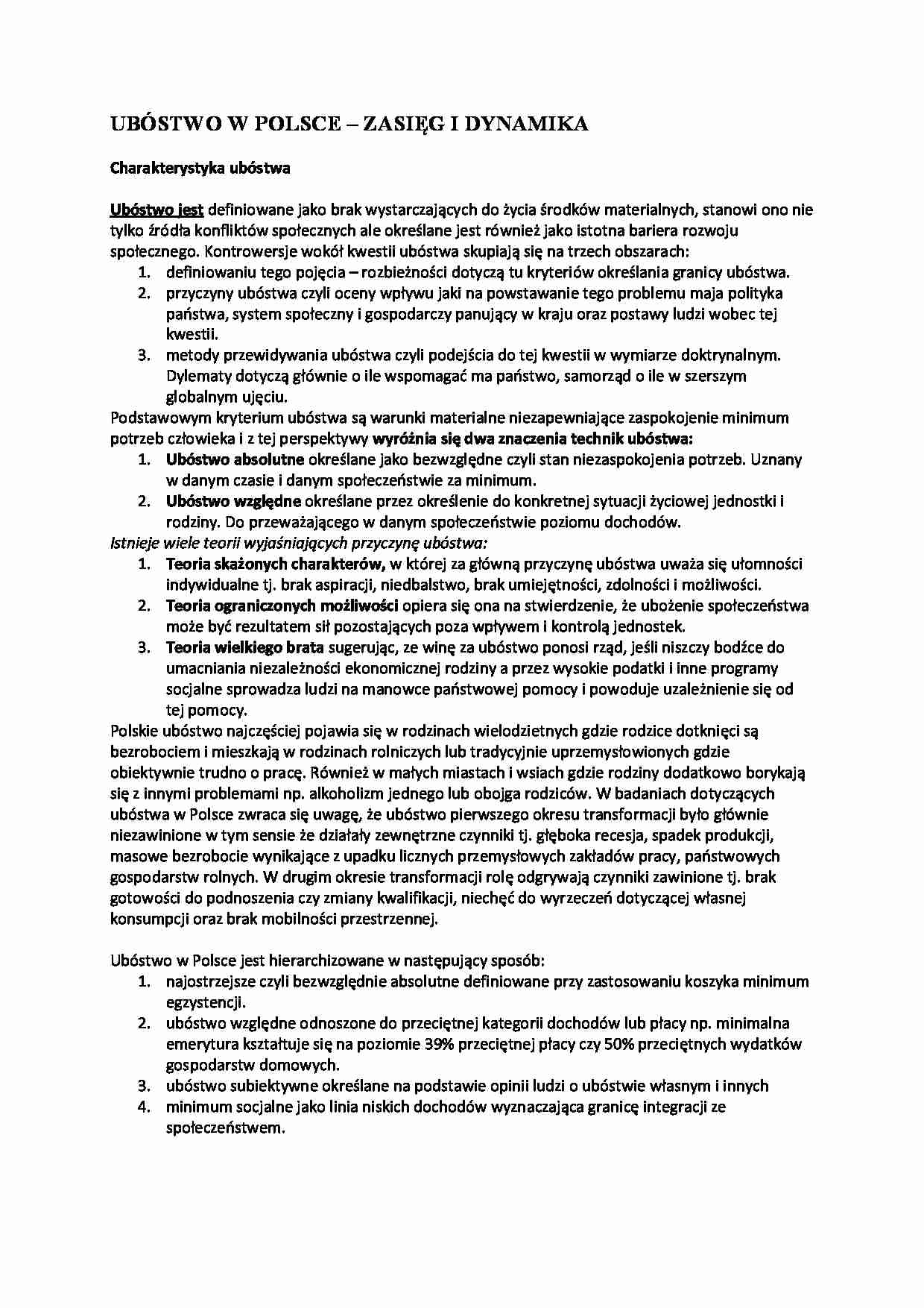 Ubóstwo w Polsce-zasięg i dynamika - strona 1