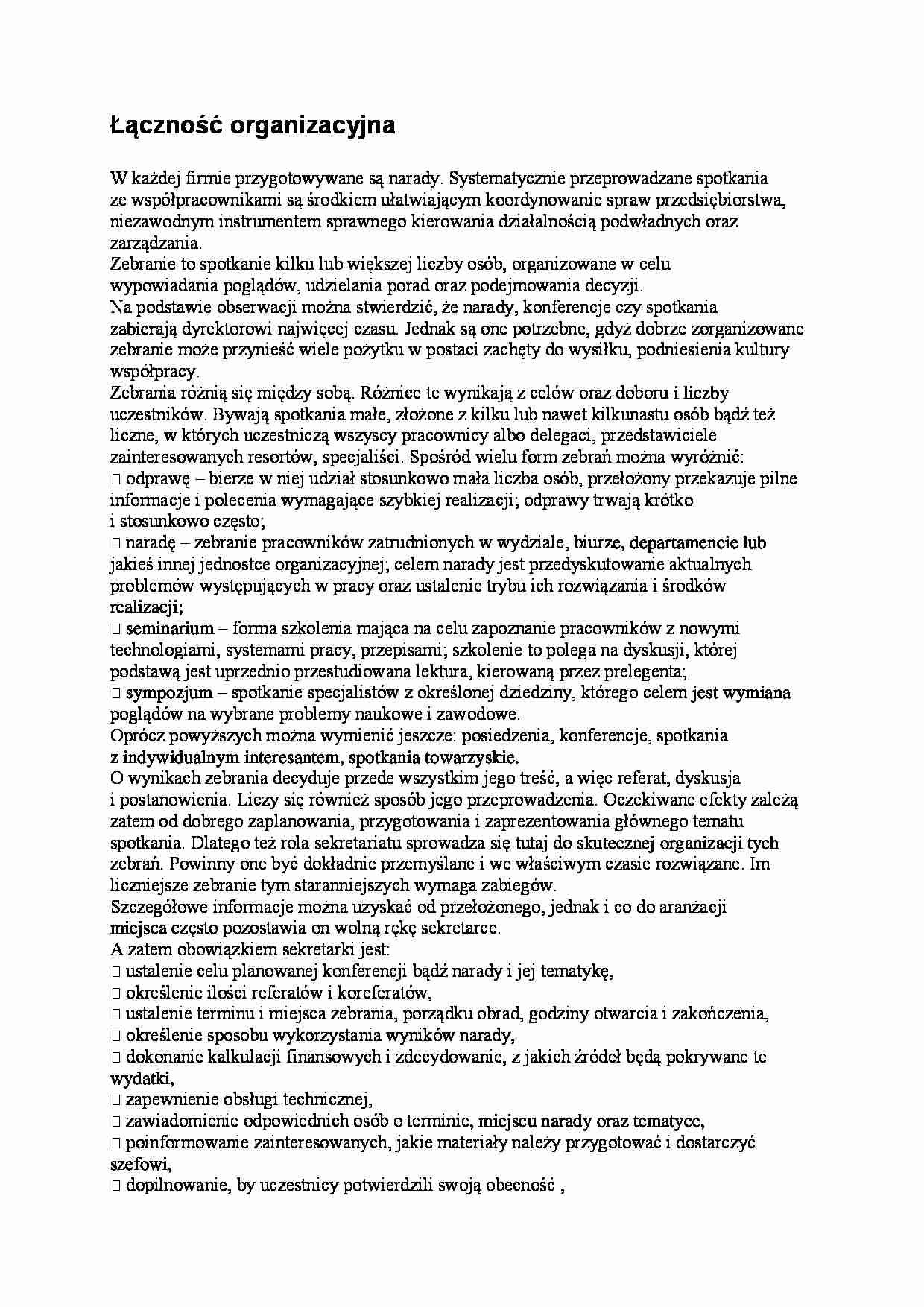 Łączność organizacyjna - strona 1