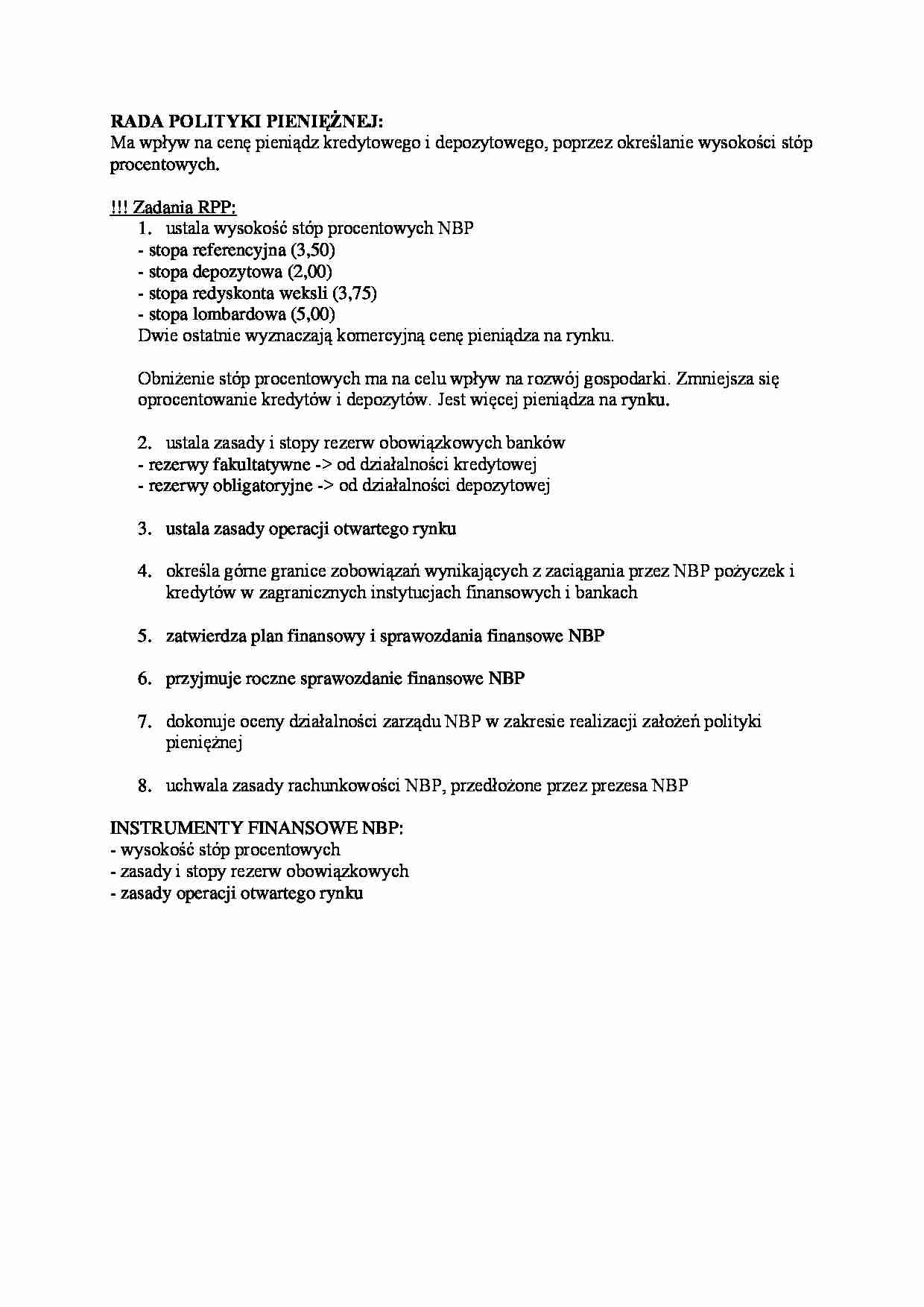 Rada polityki pieniężnej - strona 1