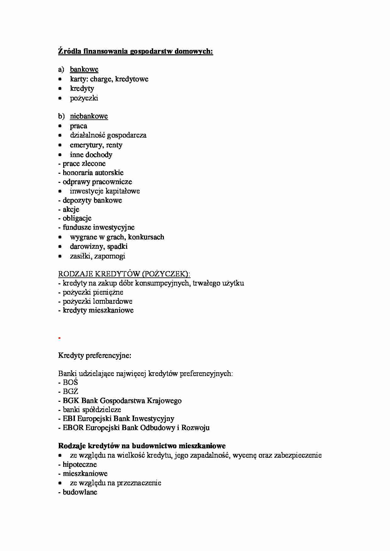 Źródła finansowania gospodarstw domowych - strona 1