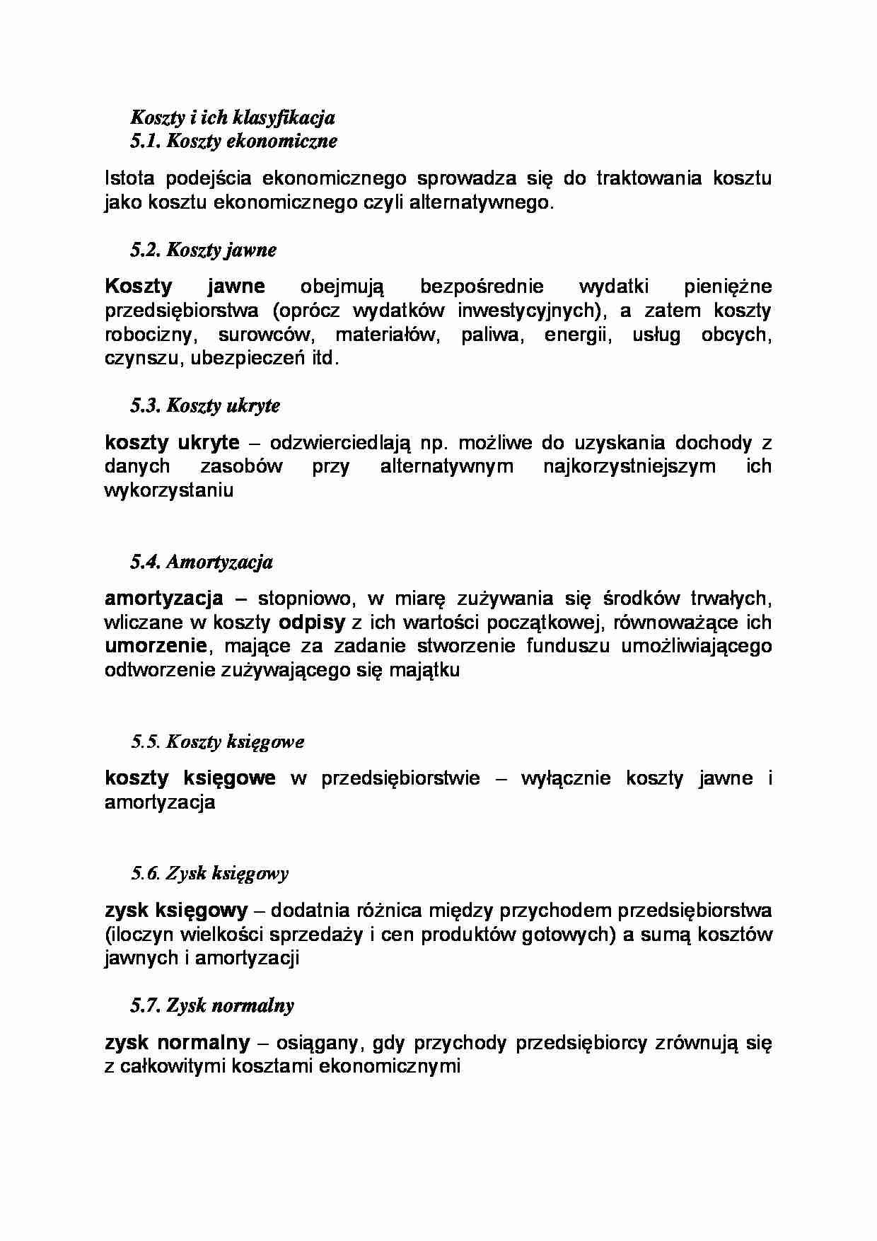 Koszty i ich klasyfikacja - strona 1