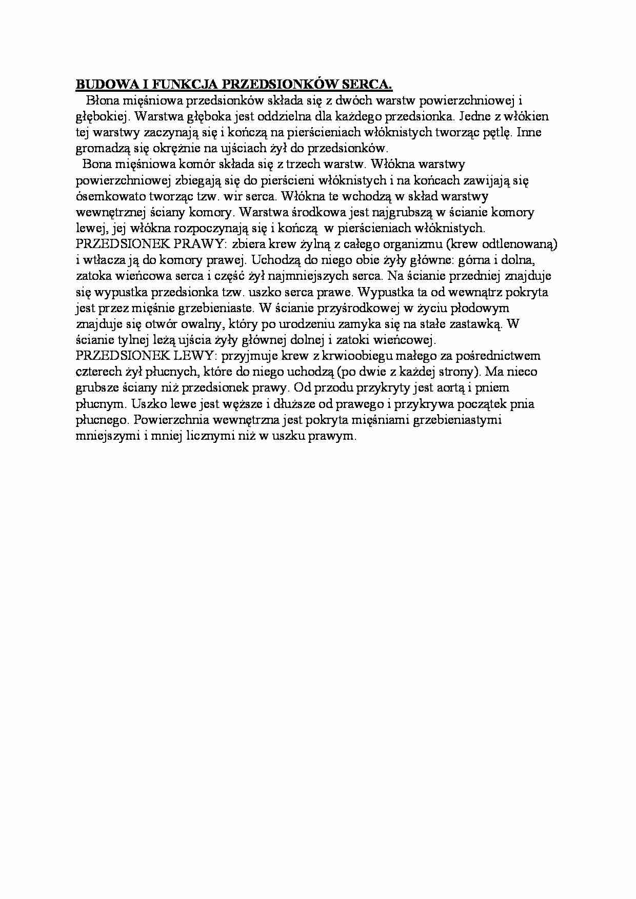 Budowa i funkcja przedsionków serca - strona 1