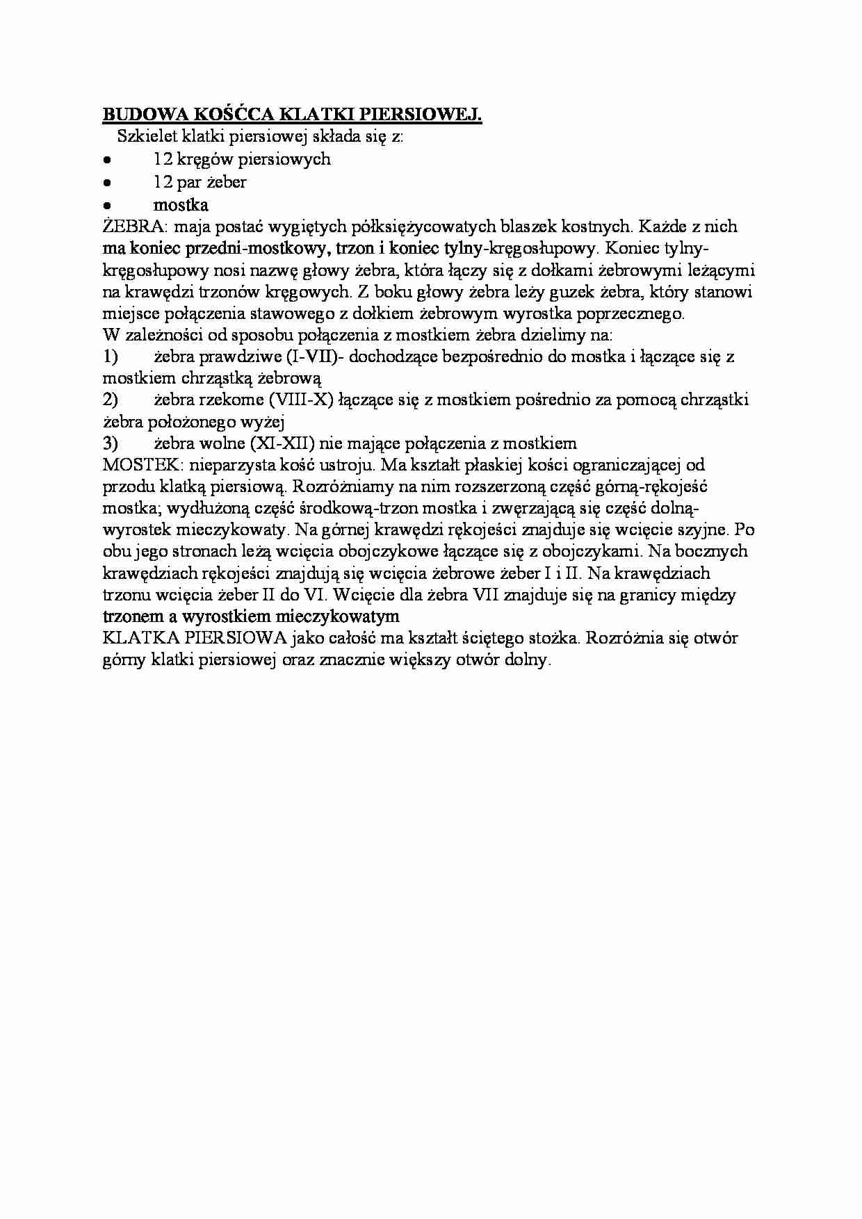 Budowa kośćca klatki piersiowej - strona 1