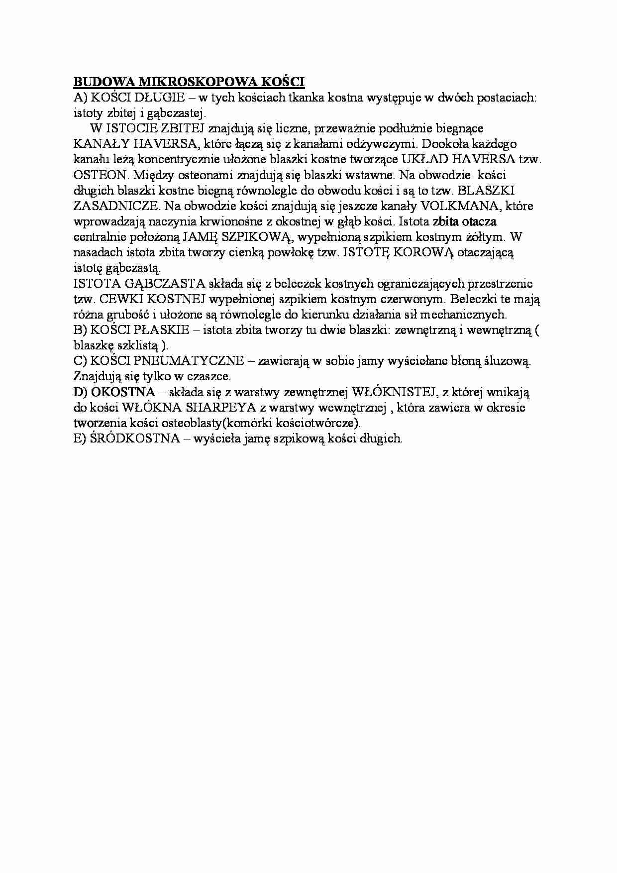 Budowa mikroskopowa kości - strona 1