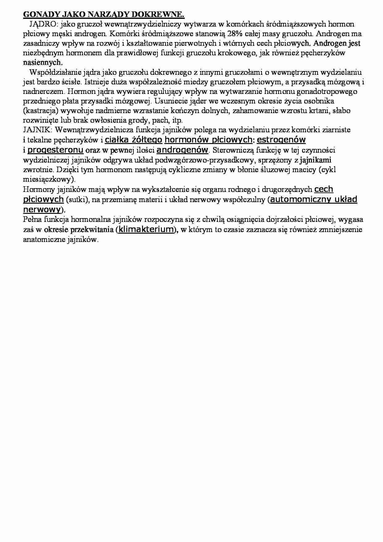 Gonady jako narządy dokrewne - strona 1