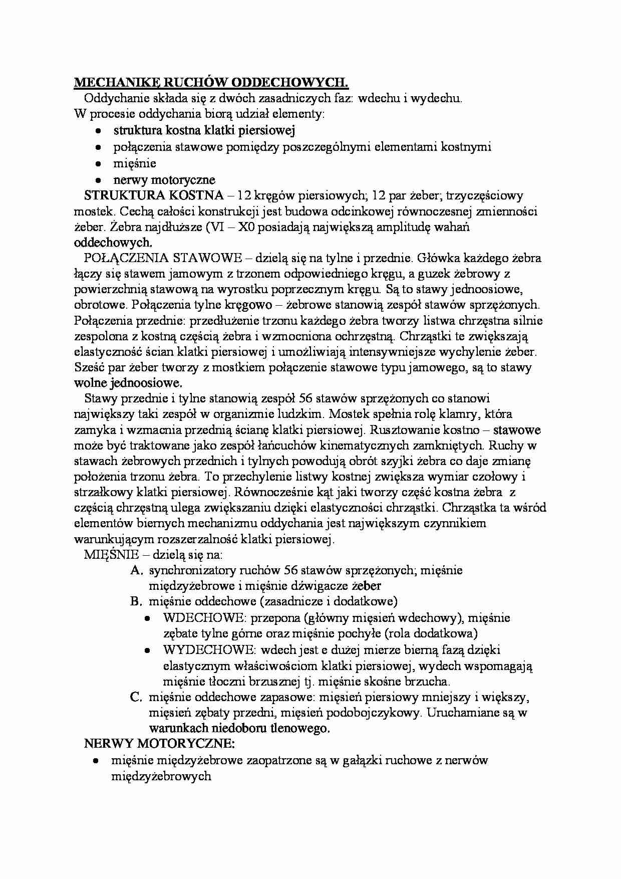 Mechanika ruchów oddechowych - strona 1