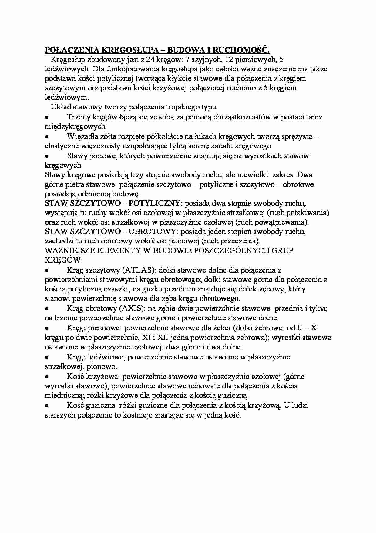 Połączenia kregosłupa - strona 1