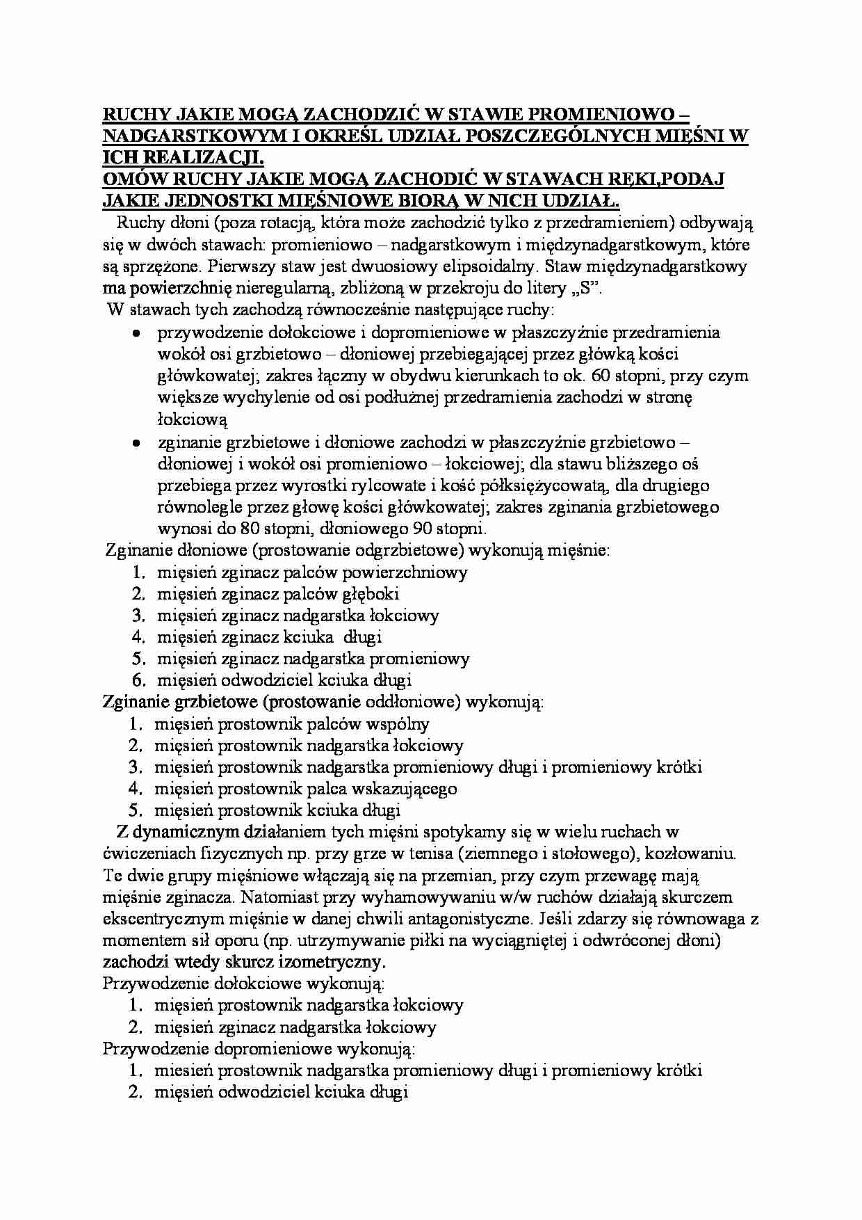 Ruchy w stawie promiennym  - strona 1