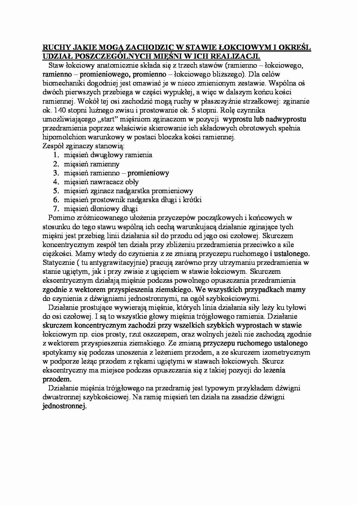 Ruchy zachodzące w stawie łokciowym - strona 1