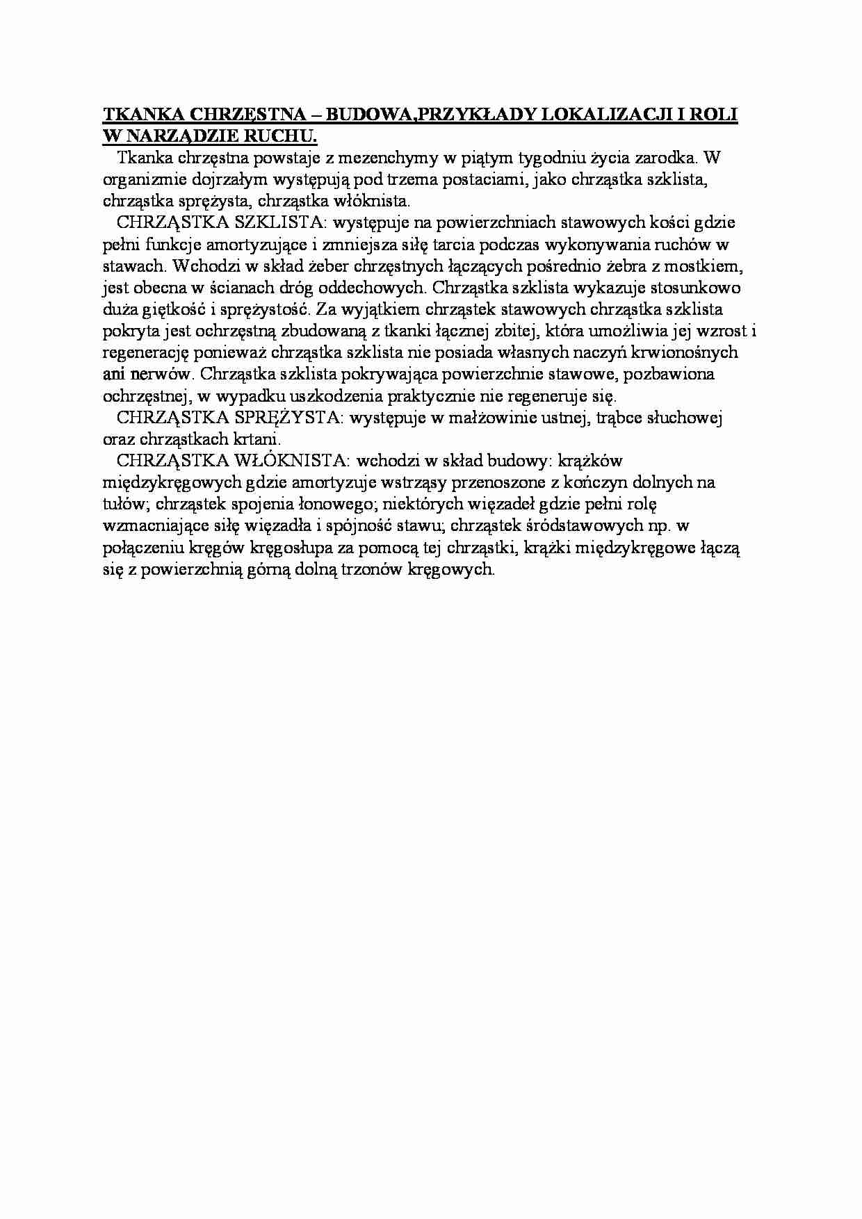 Tkanka chęstna - omówienie - strona 1