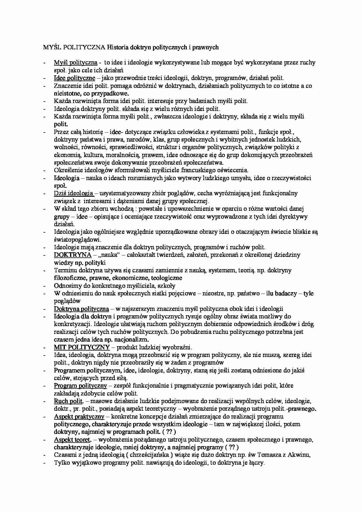  Historia doktryn politycznych i prawnych - strona 1