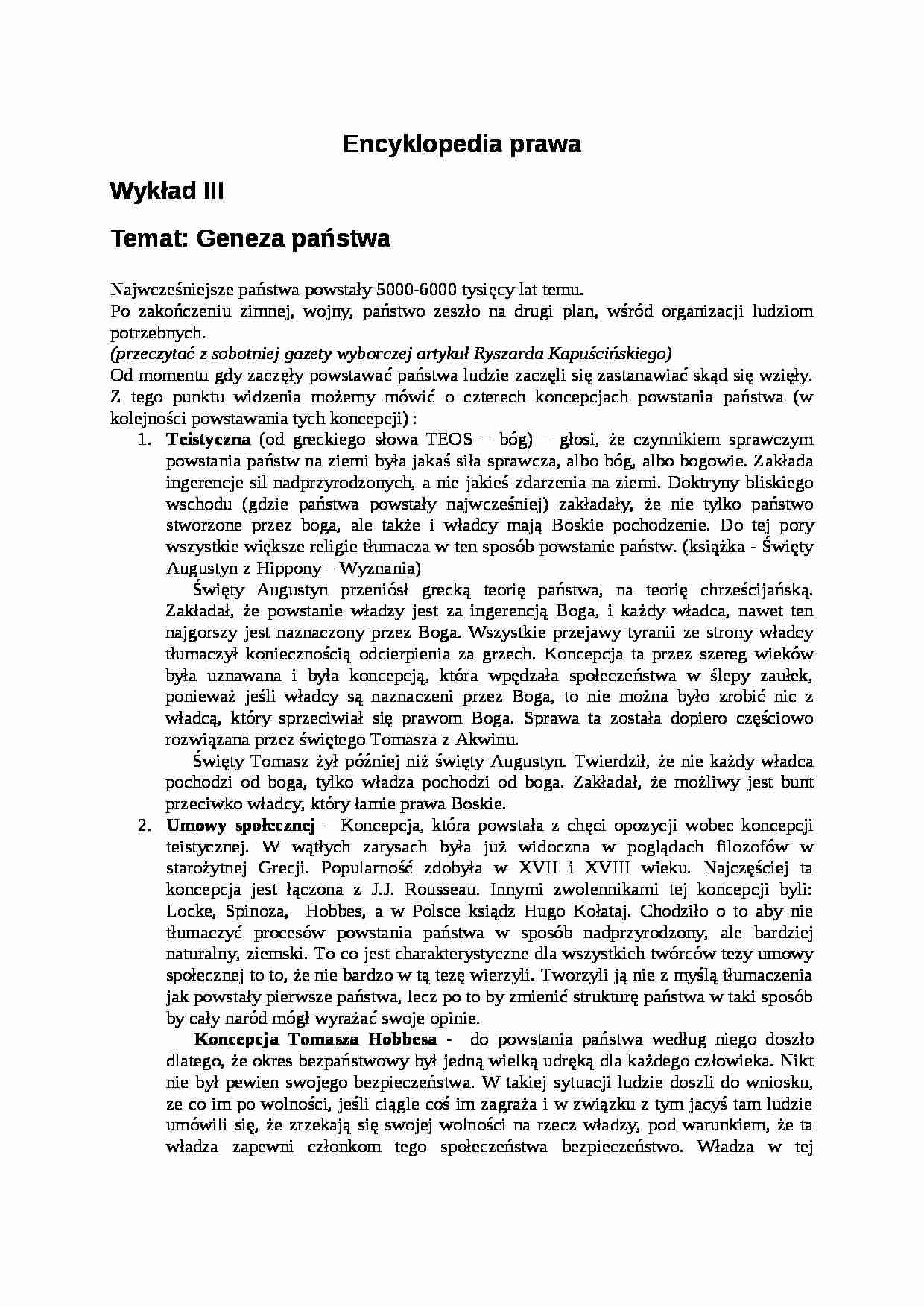 Encyklopedia Prawa - wykład 3 - strona 1