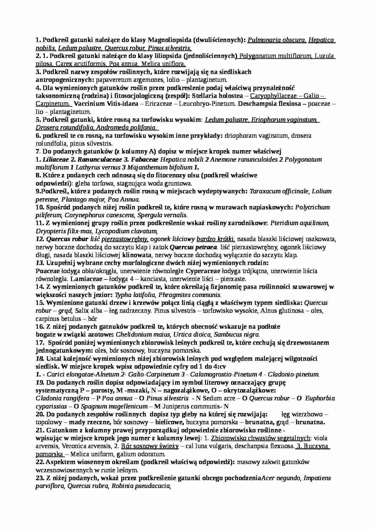 Botanika-zagadnienia na egzamin - strona 1