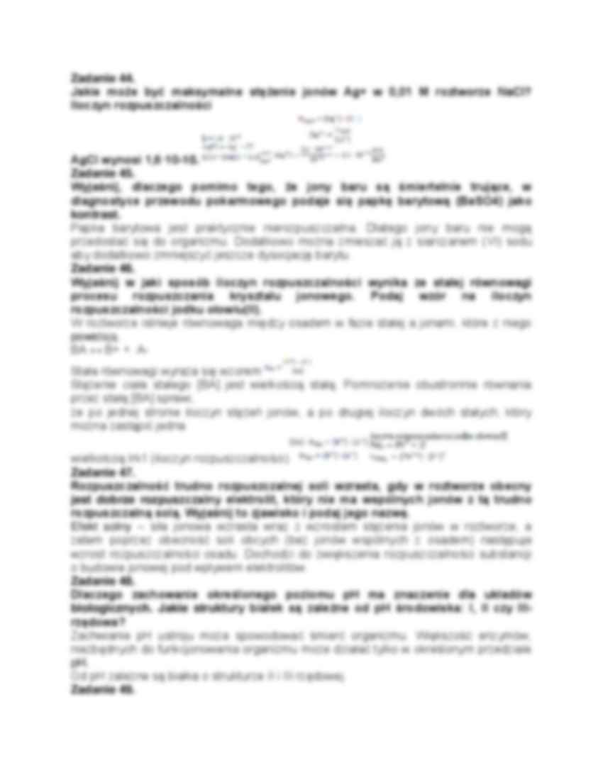 Chemia analityczna - Stopień dysocjacji - zadania  - strona 2