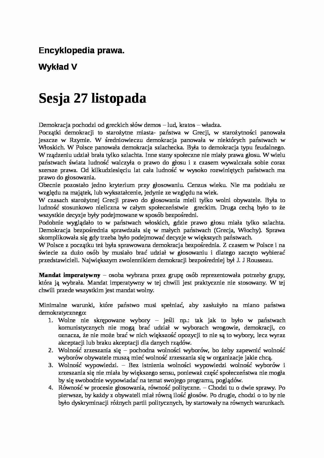 Encyklopedia Prawa - wykład 5 - strona 1