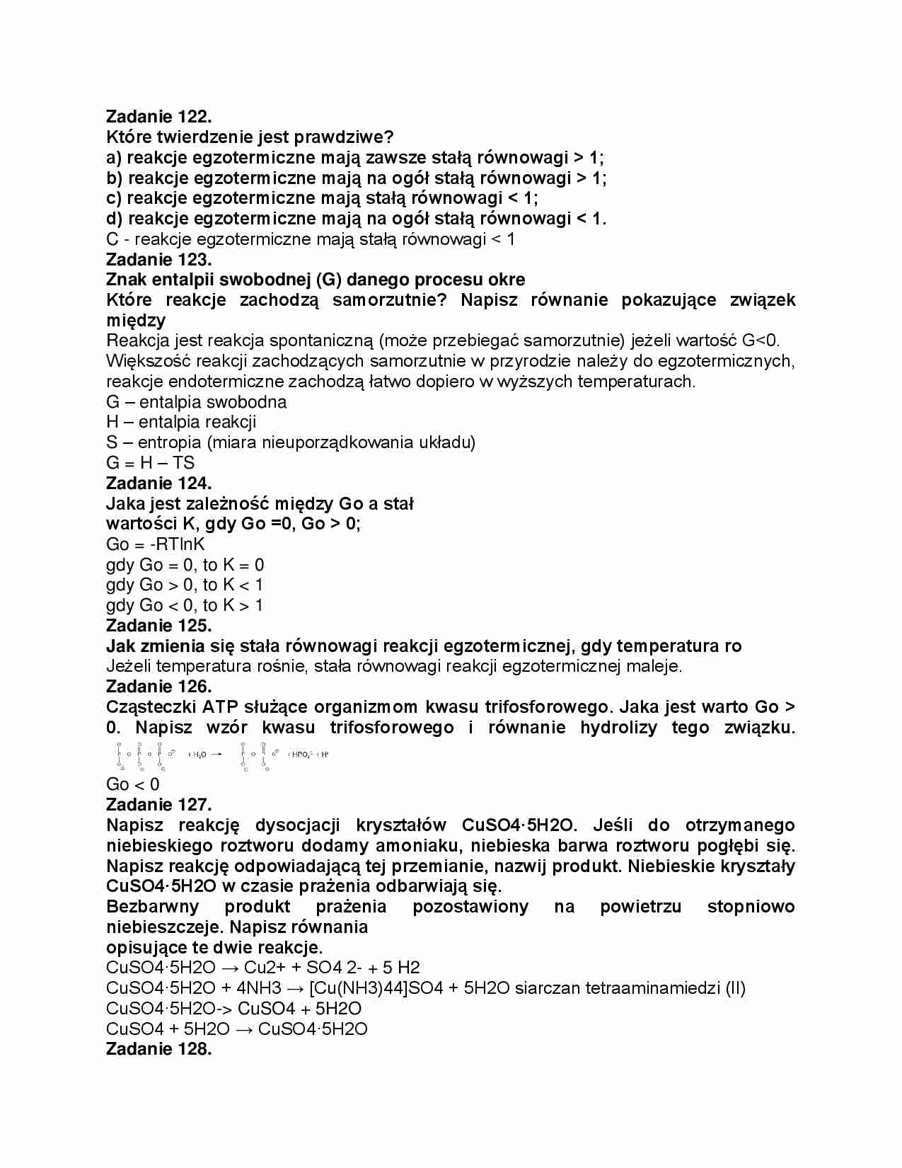 Chemia analityczna-zadania - Reakcja egzotermiczna - strona 1
