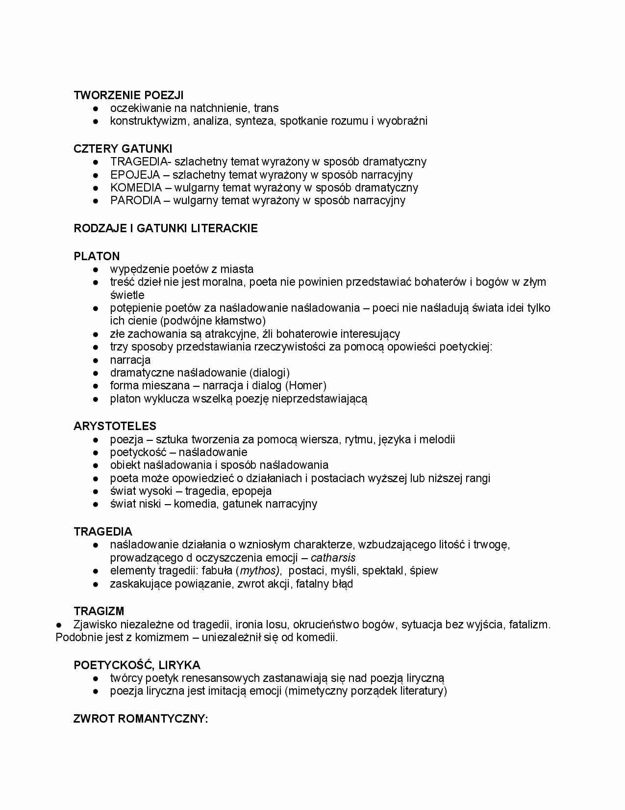 Rodzaje i gatunki literackie - strona 1