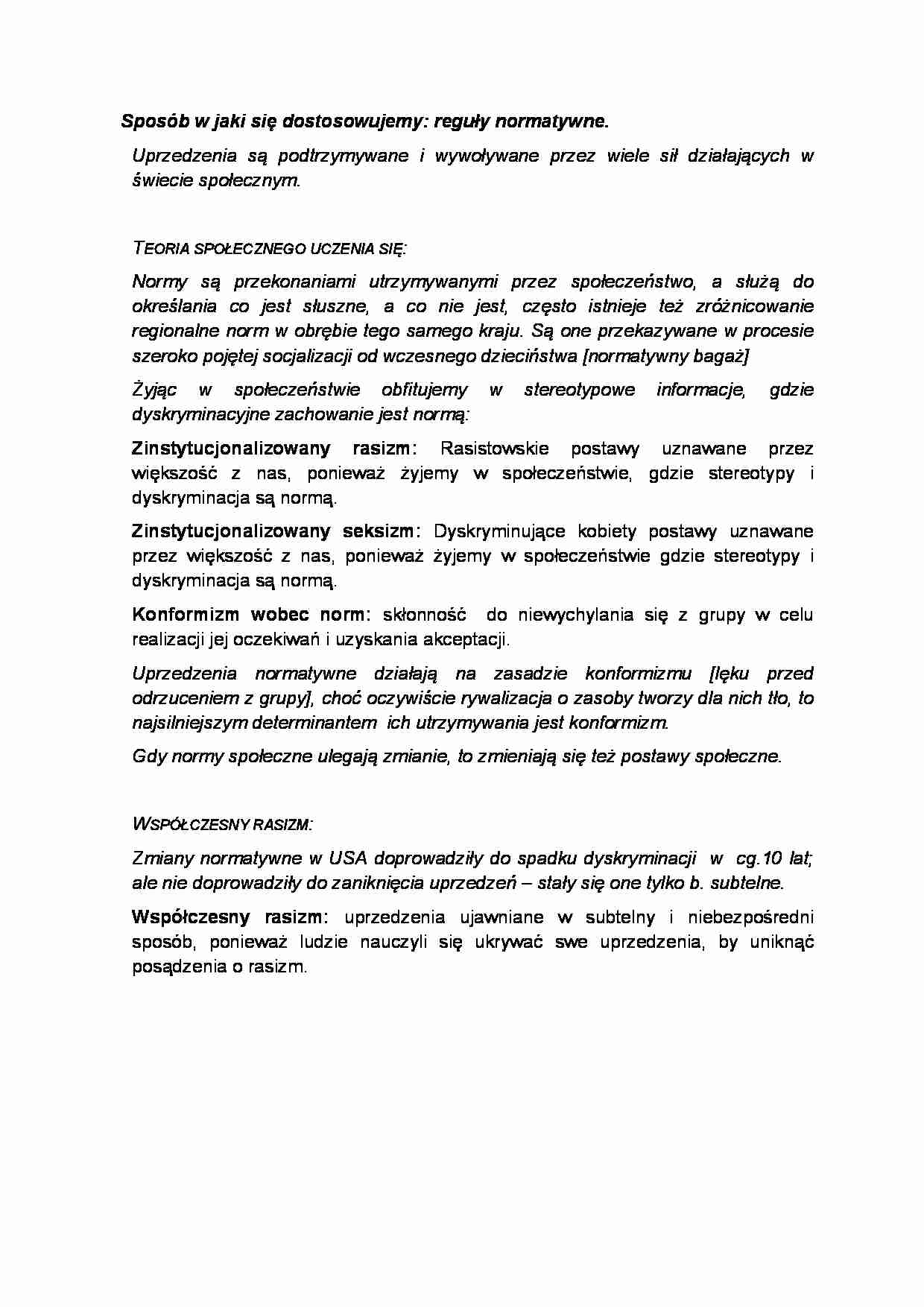 Dostosowanie reguł normatywnych - strona 1