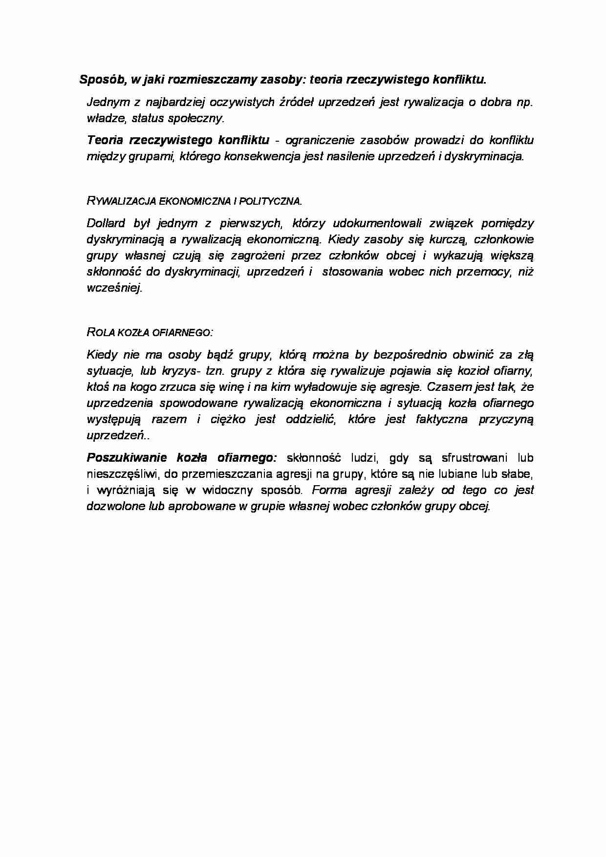 Teoria rzeczywistego konfliktu - strona 1