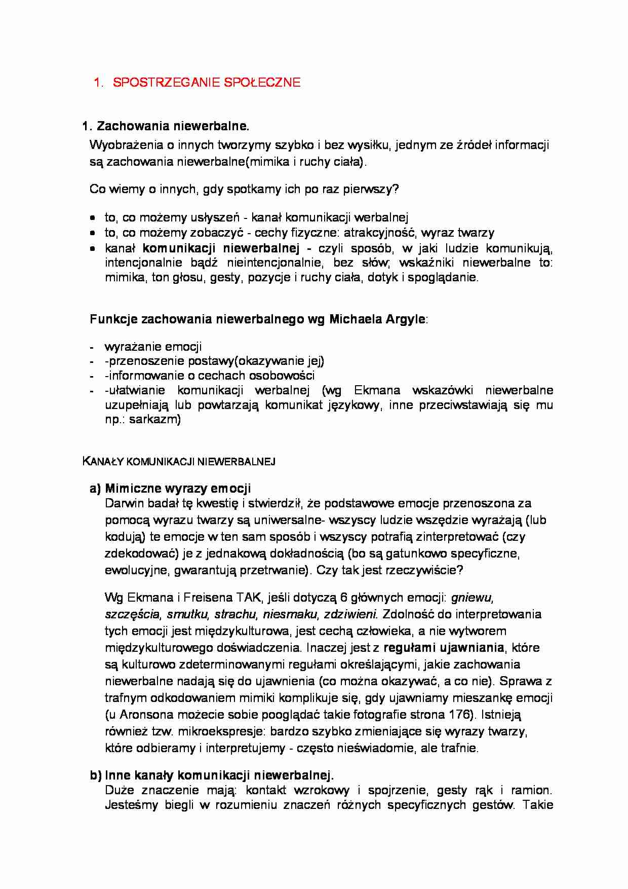 Spostrzegania społeczne - strona 1