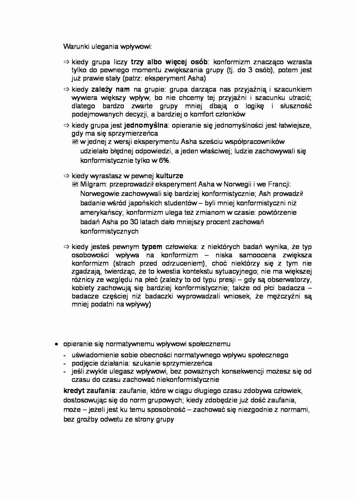 Warunki ulegania wpływowi - strona 1