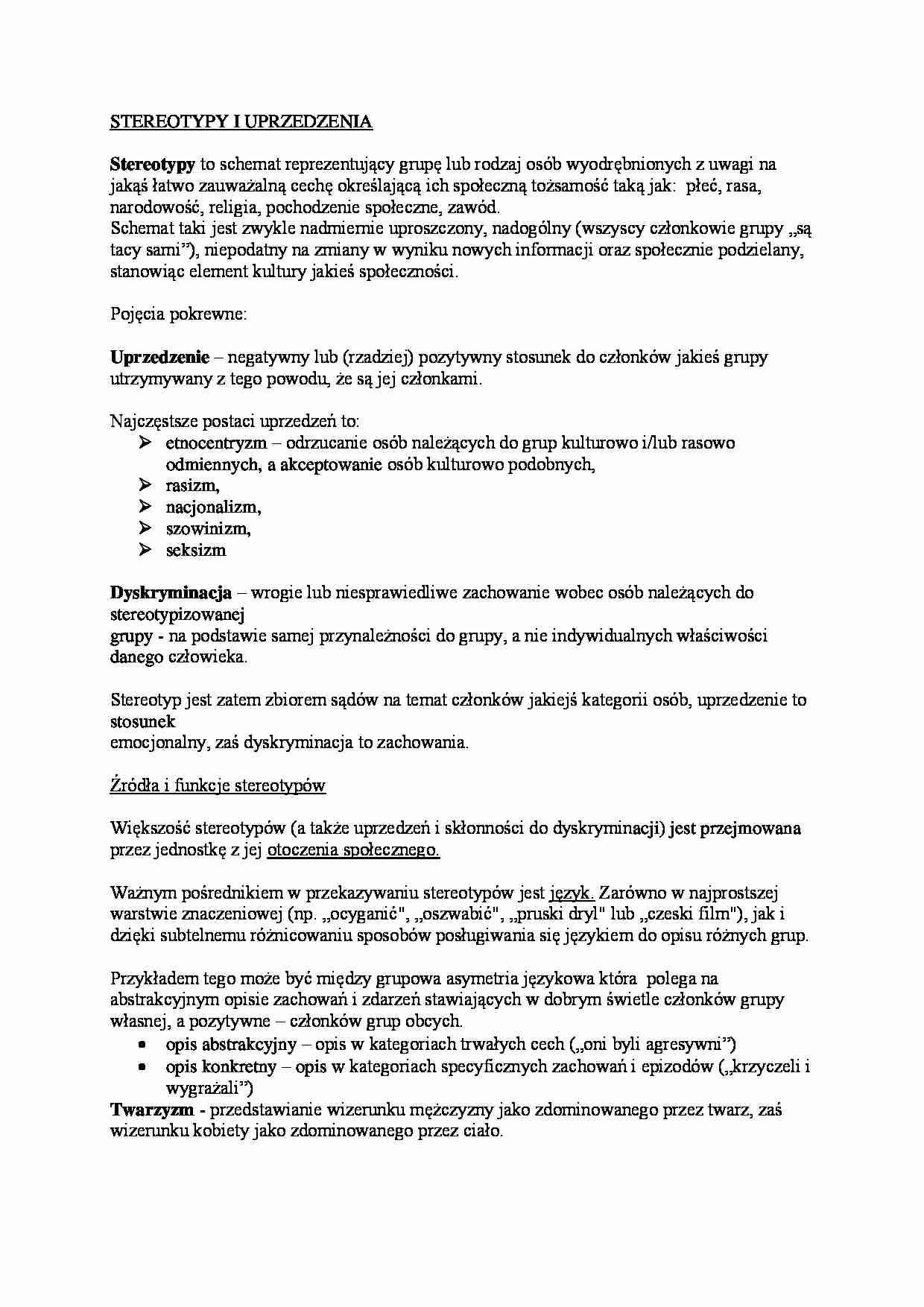 Stereotypy i uprzedzenia - strona 1