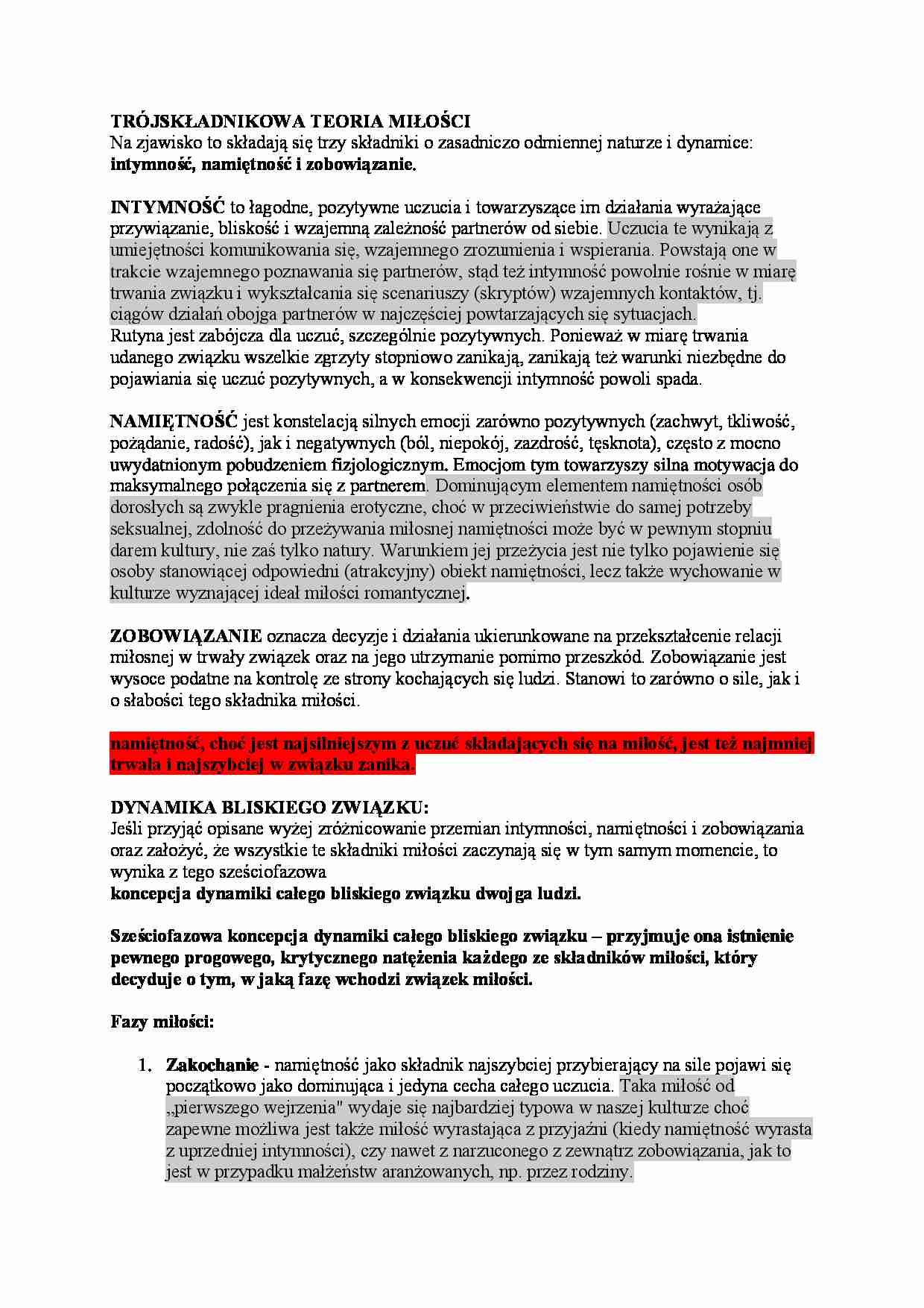 Trójskładnikowa teoria miłości - strona 1