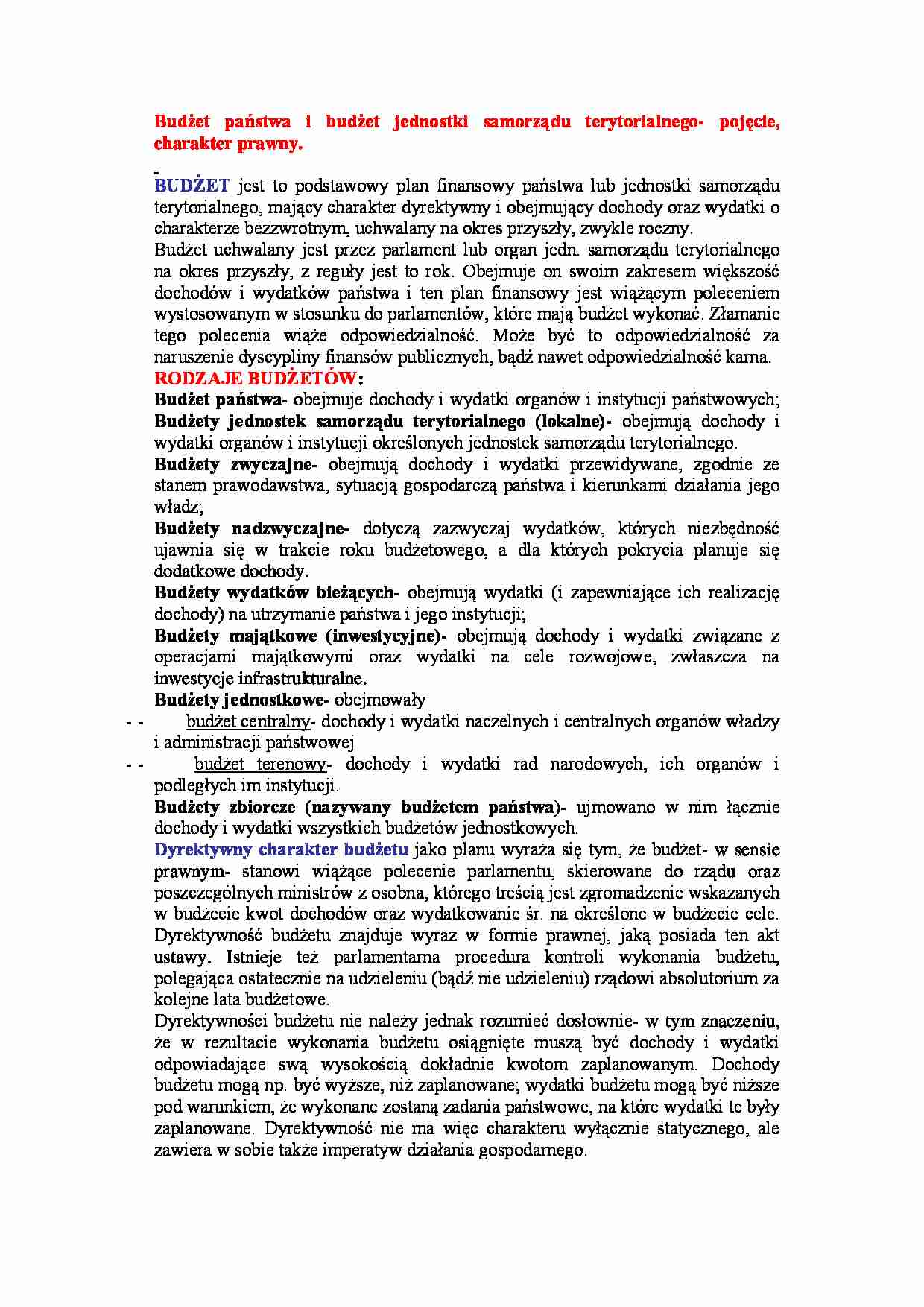 Budżet państwa i budżet jednostki samorządu terytorialnego - strona 1