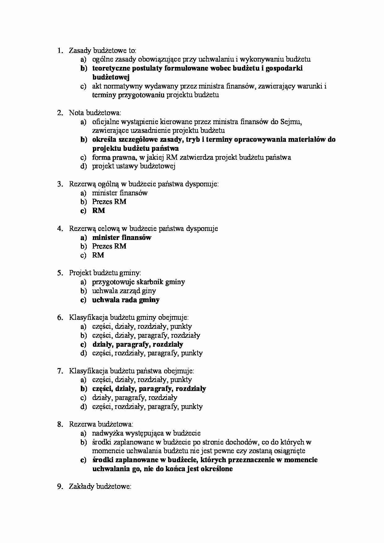 Test z finansów - strona 1