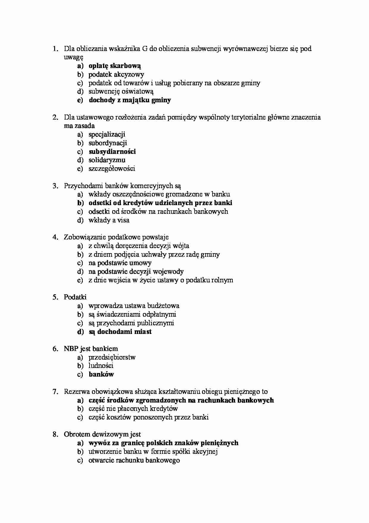 Prawo finansów publicznych - test wiedzy - strona 1