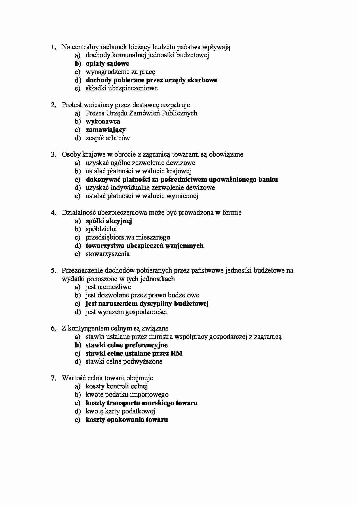 Test z finansów - strona 1