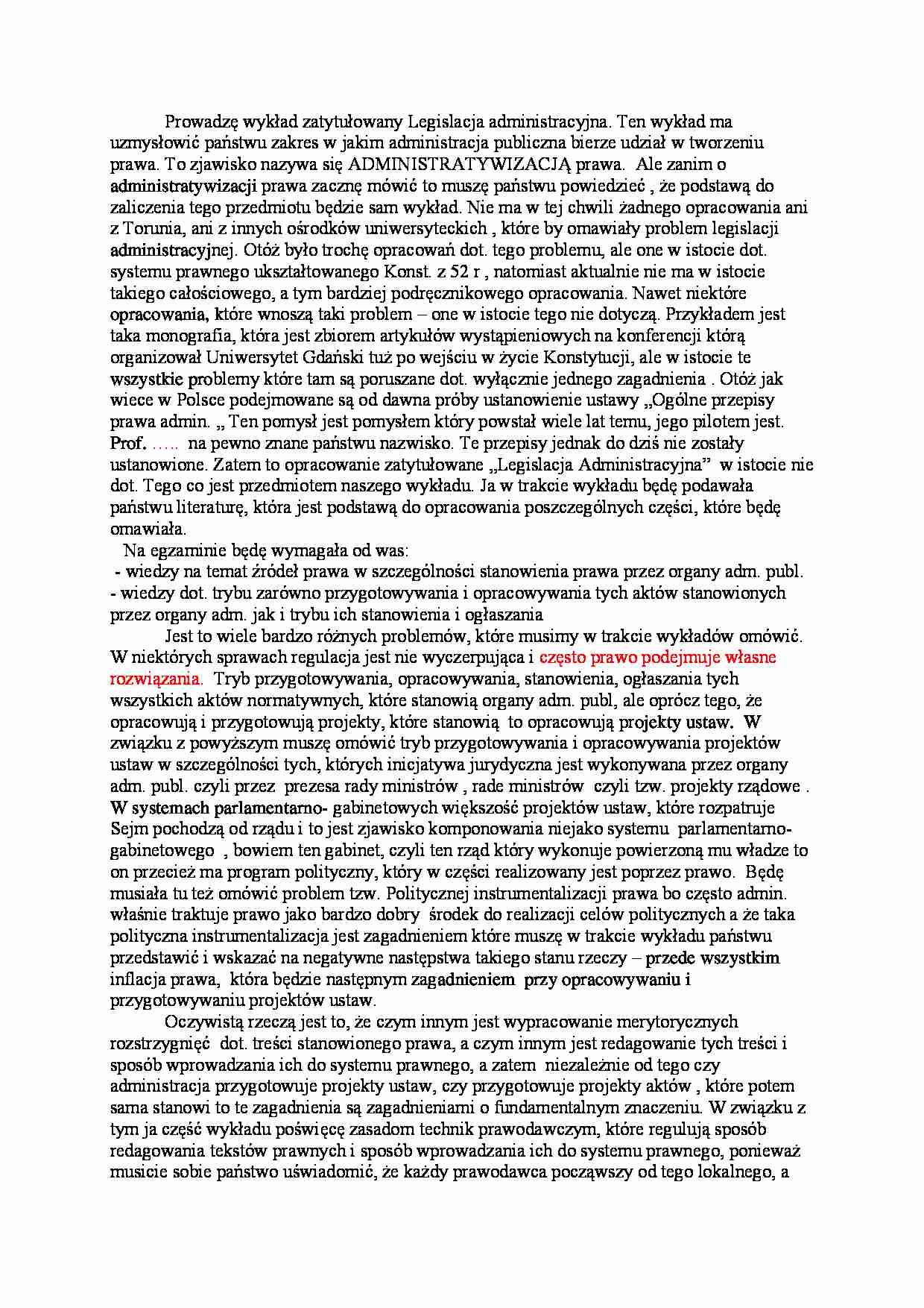 Zakres administracji publicznej w tworzeniu prawa - strona 1