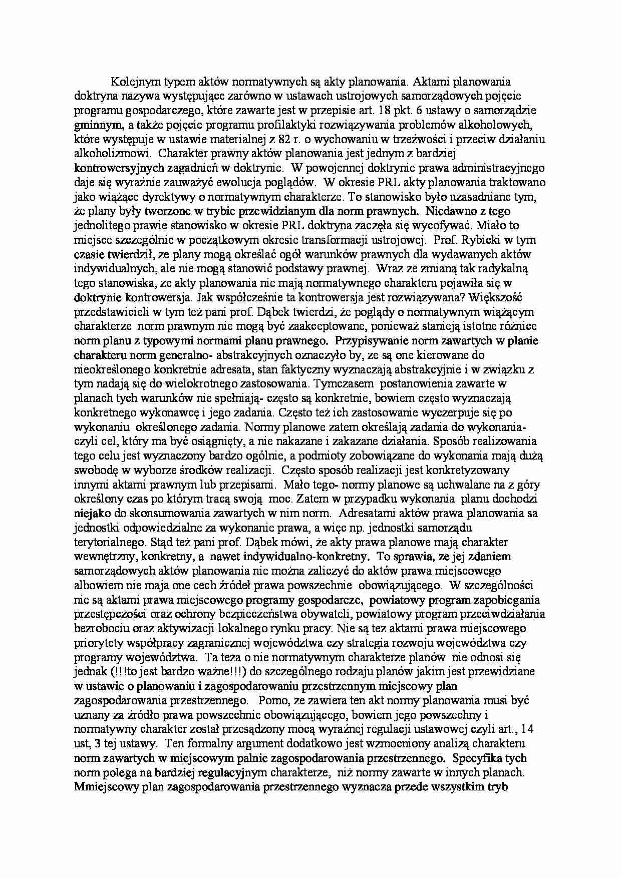 Akty planowania - wykład - strona 1