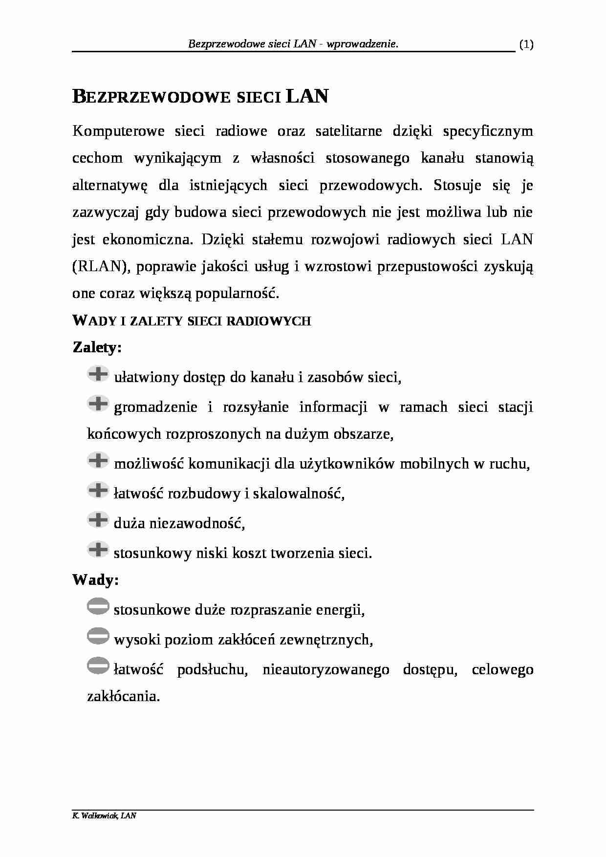 Bezprzewodowe sieci LAN - strona 1
