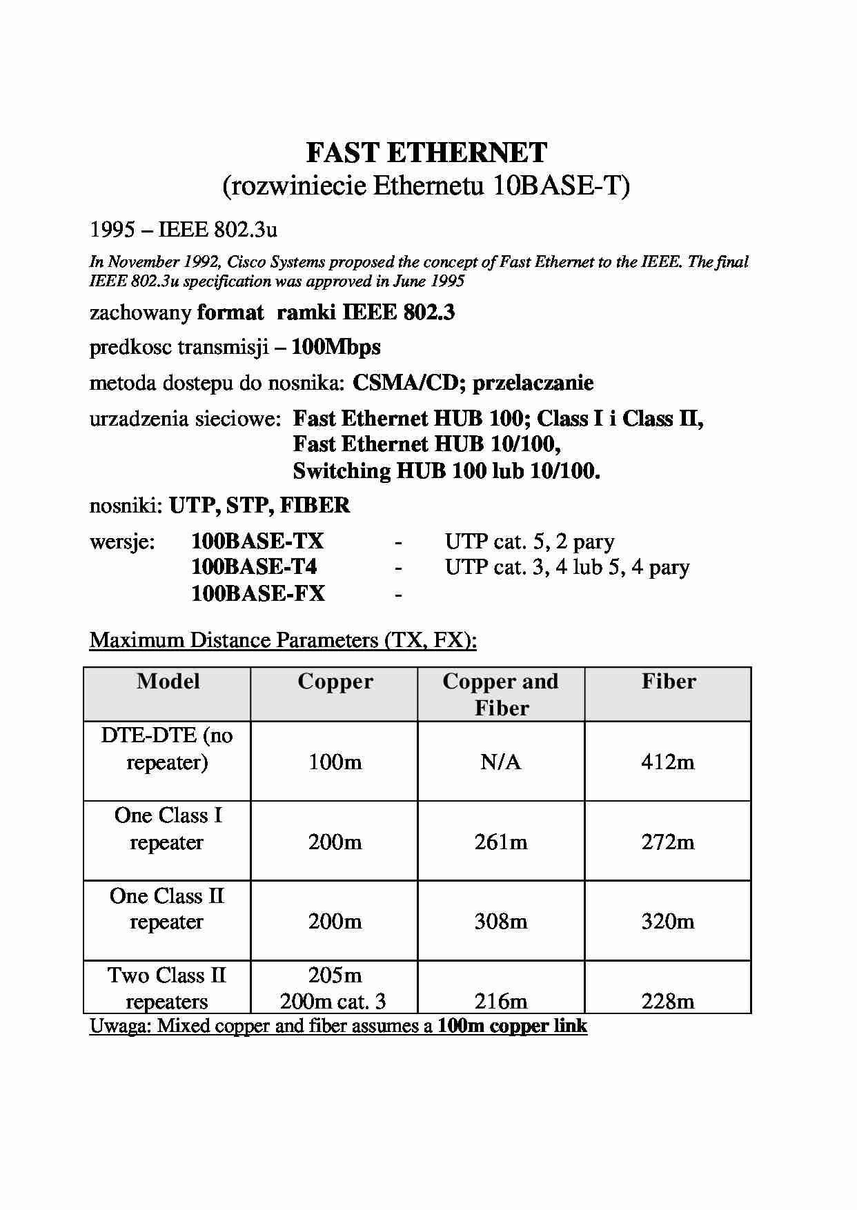 FAST ETHERNET - Ethernet - strona 1