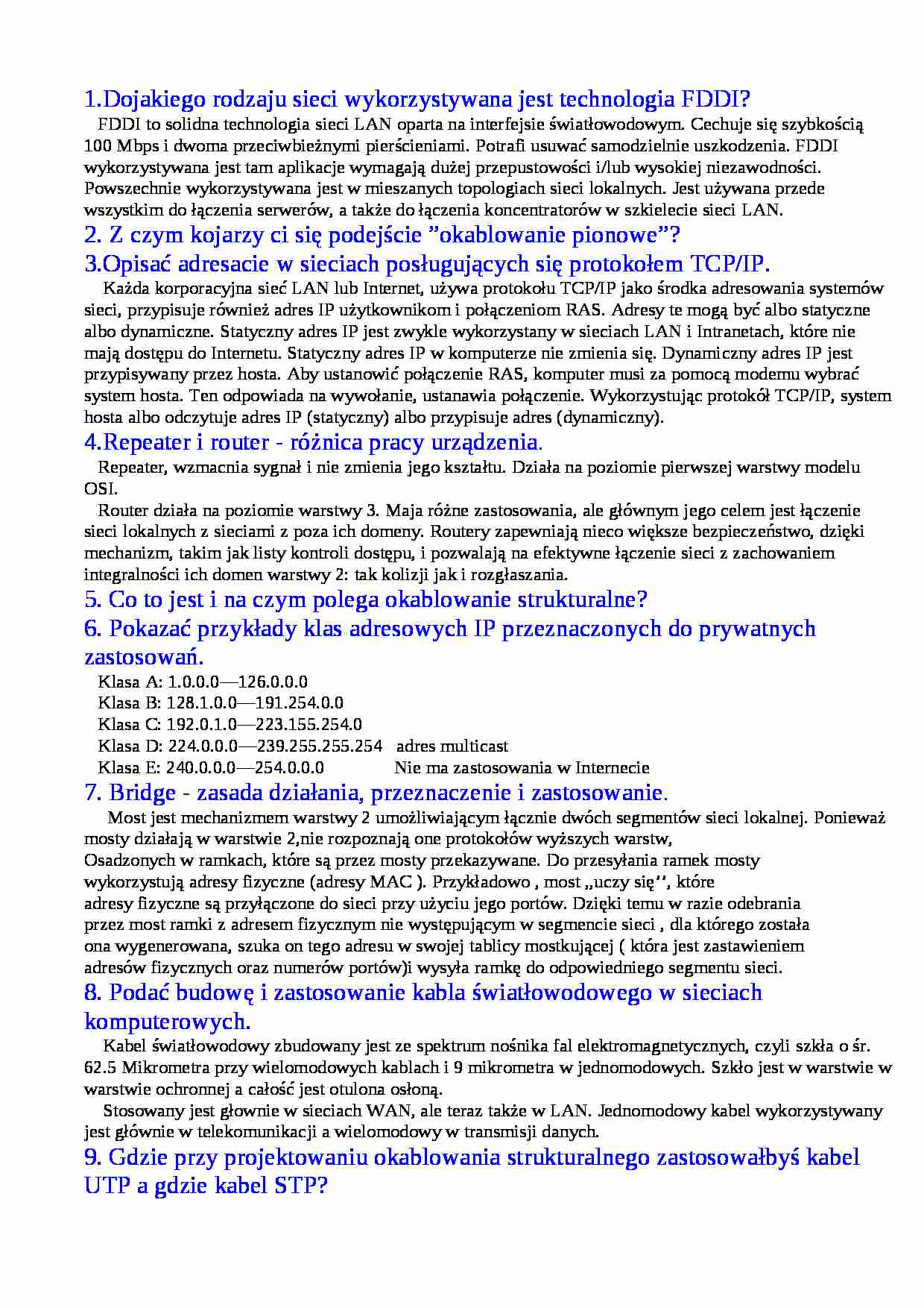 Opracowania sieci - strona 1