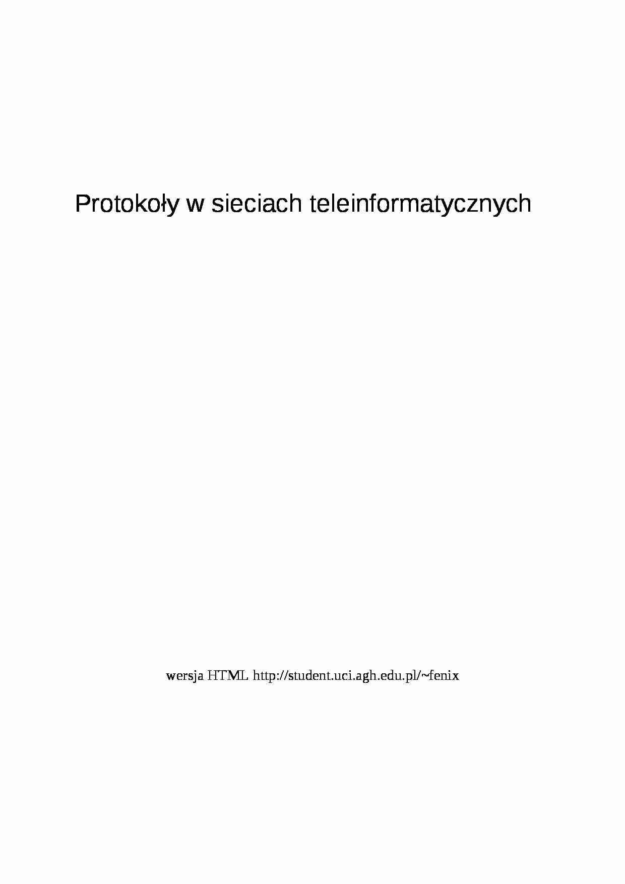 Protokoły w sieciach teleinformatycznych - strona 1