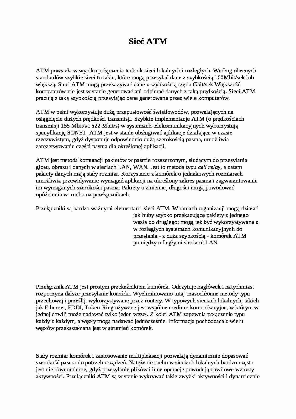 Sieć ATM - strona 1