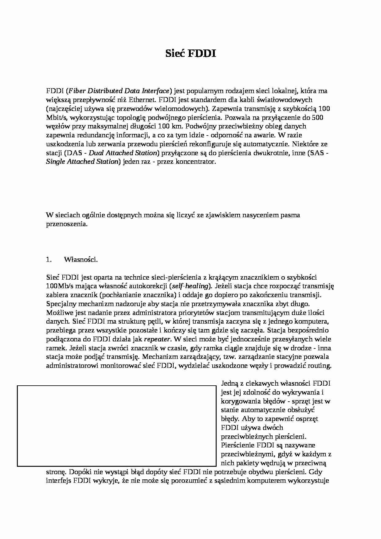 Sieć FDDI - strona 1