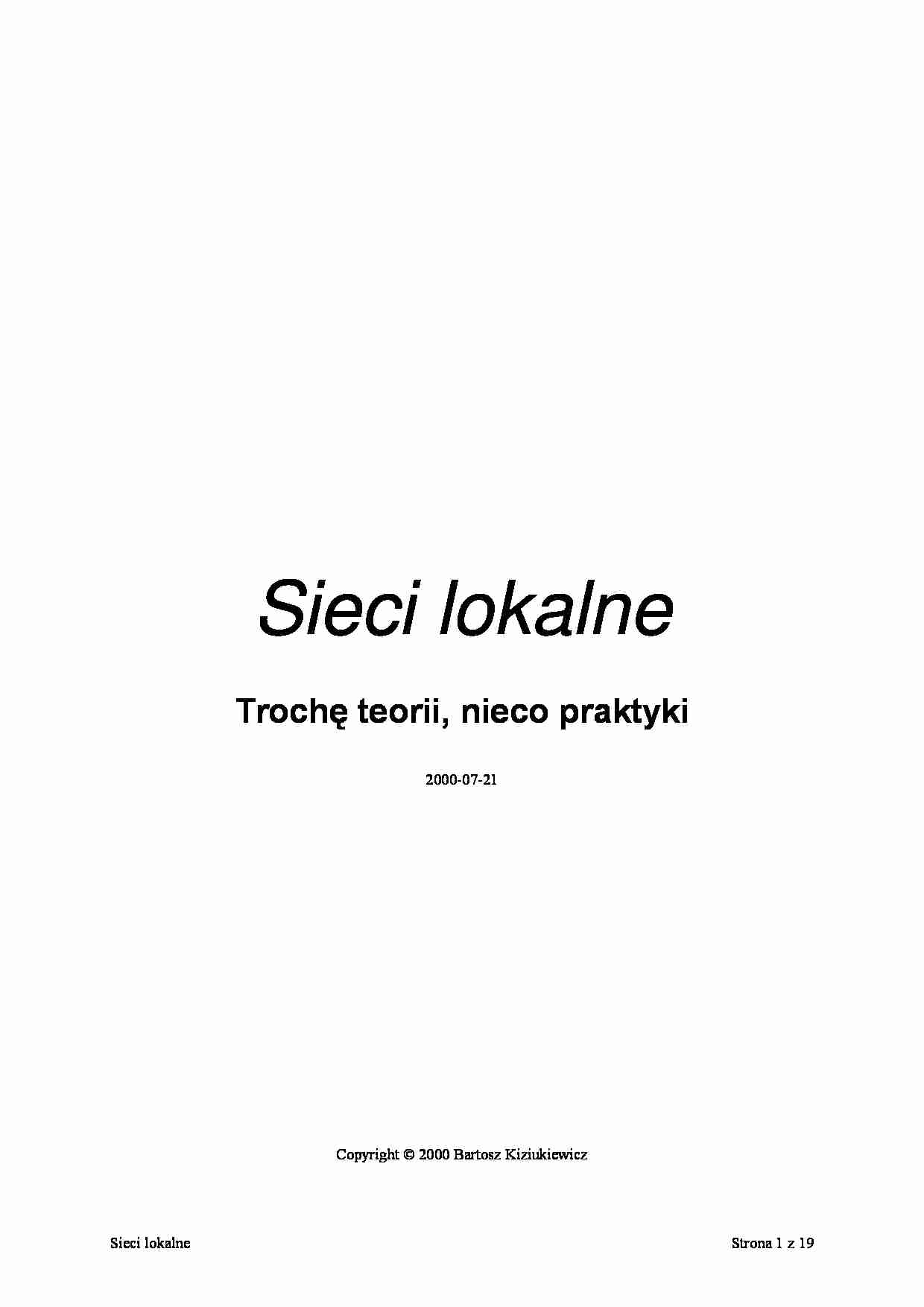 Sieci Lokalne - strona 1