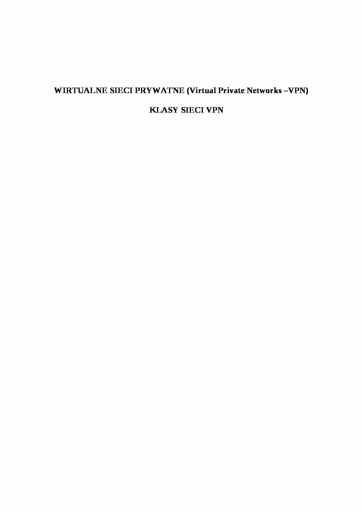 Wirtualne sieci prywatne - strona 1