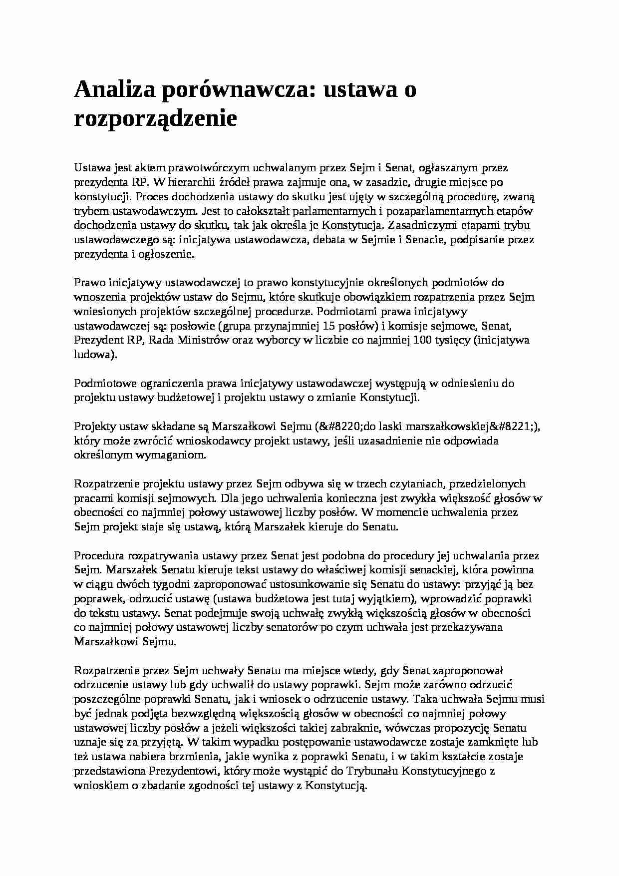 Ustawa o rozporządzenie - strona 1