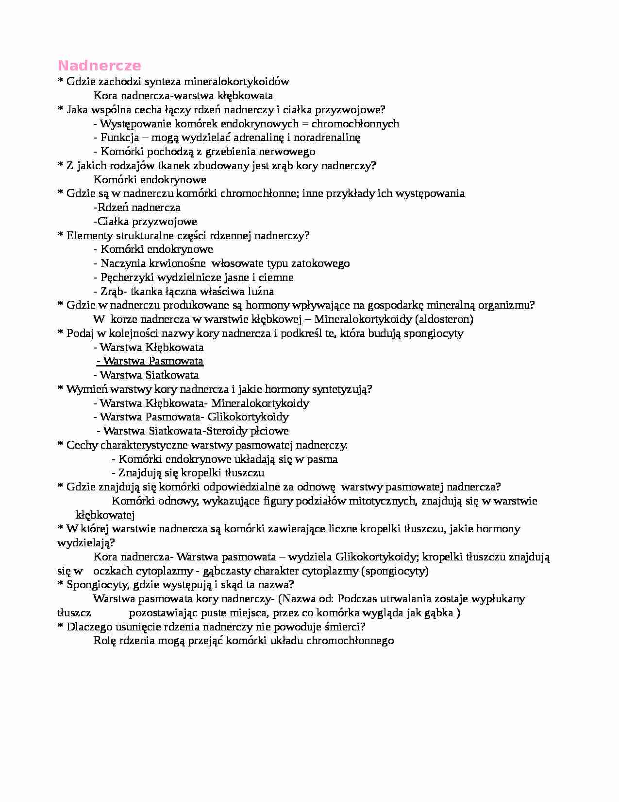 Nadnercze - budowa i funkcje - strona 1