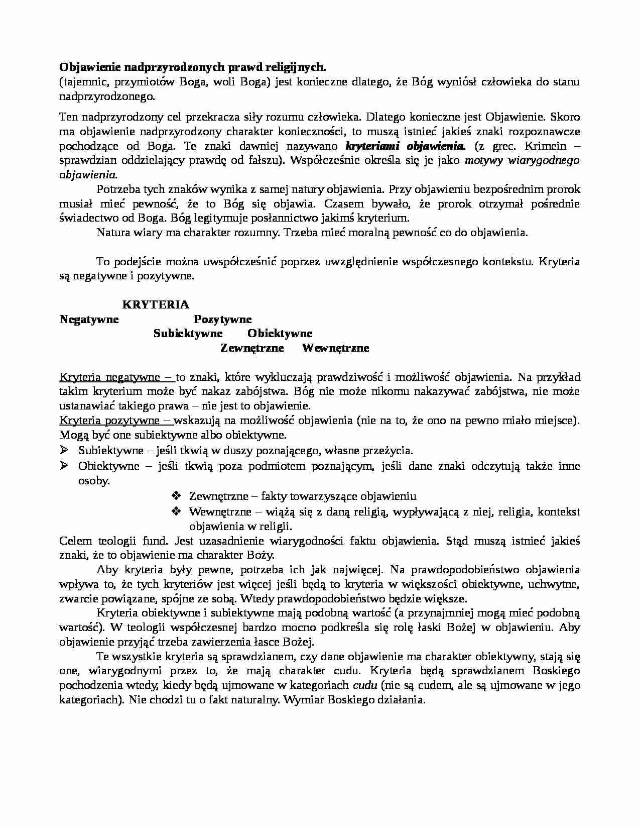 Objawienie nadprzyrodzonych prawd religijnych - strona 1