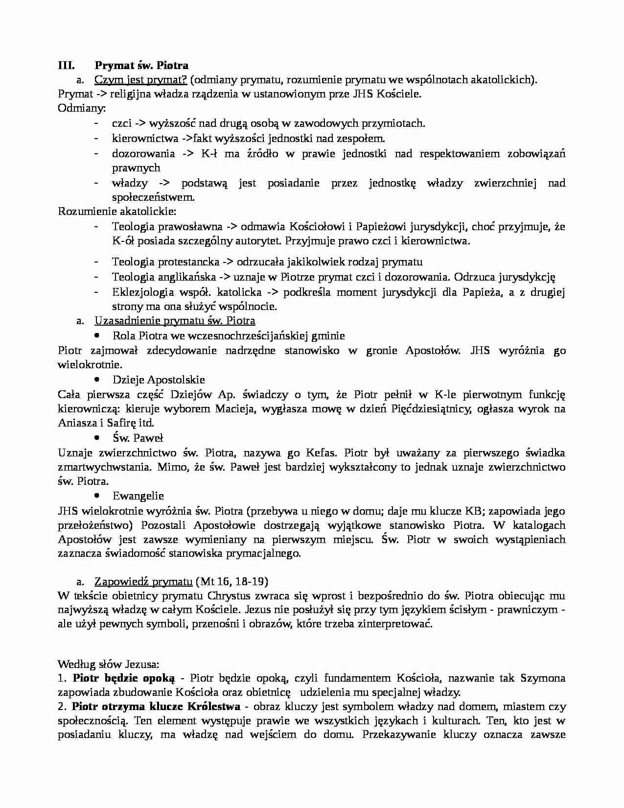 Prymat świętego Piotra - strona 1