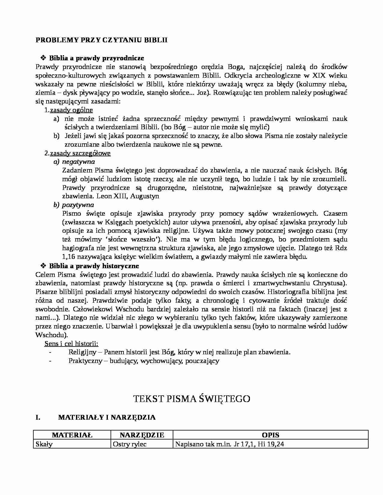 Problemy przy czytaniu Biblii - strona 1