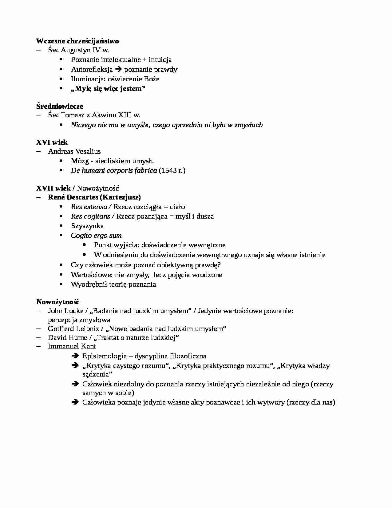 Teoria poznania na przestrzeni wieków - strona 1